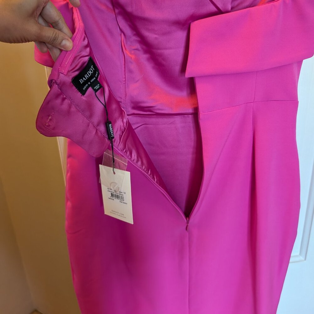 NEW w/tags Zorianna midi dress in pink shock 8/M (comes a little narrow) - Picture 4 of 11